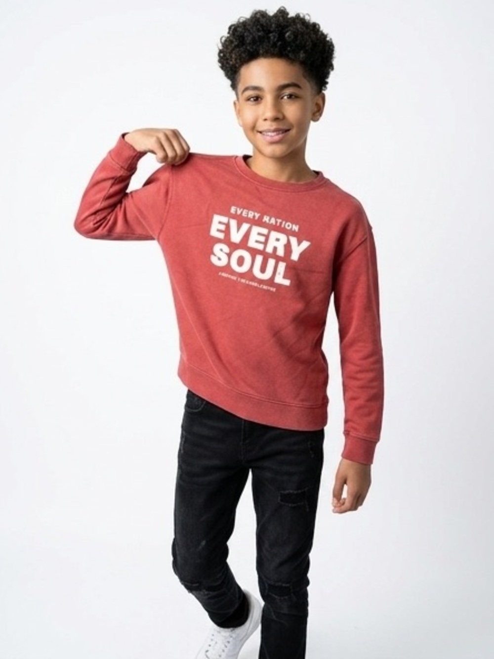 Mango Red Sweatshirt with White Text